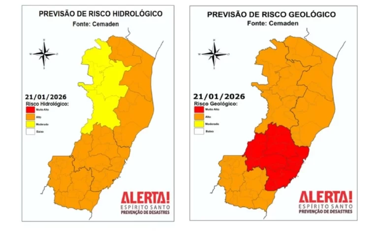 Com rios em elevação, Espírito Santo reforça monitoramento diante de previsão de mais chuvas